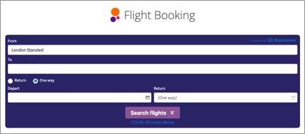 The Flight booking page on World Guides To Travel