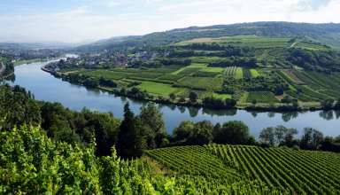 View of Mosell valley on the border Luxembourg and Germany