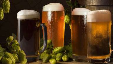 Celebrating craft beer in California - craft beer in pint glasses lined up