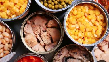 A few types of canned food