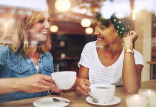 Friends enjoying coffee together