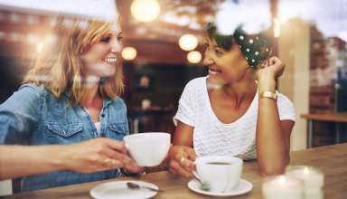 Friends enjoying coffee together
