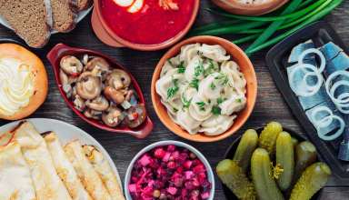Plate of Russian food