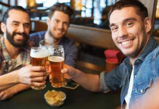 Friends enjoying beer