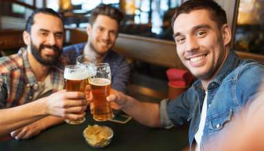 Friends enjoying beer