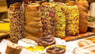 Sweet baked roll with nuts